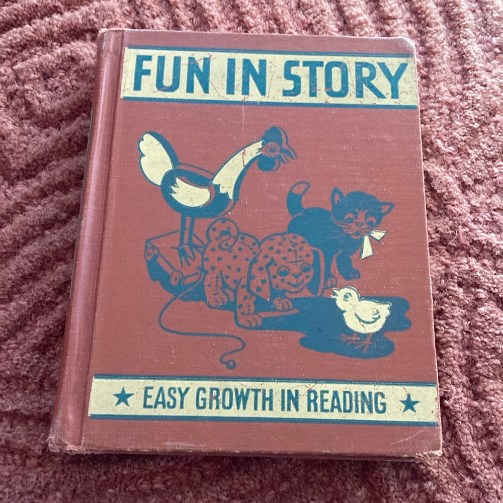 1947 Hardcover FUN IN STORY Easy Growth in Reading Book Vintage Antique